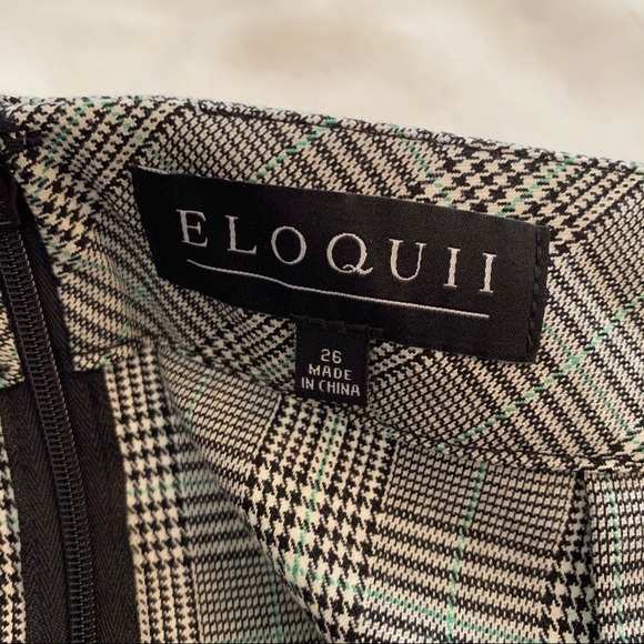 Eloquii Glen Plaid Tulip Hem Skirt Size 26 - Picture 4 of 10